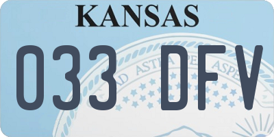 KS license plate 033DFV