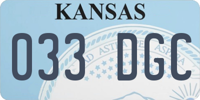 KS license plate 033DGC