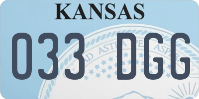 KS license plate 033DGG