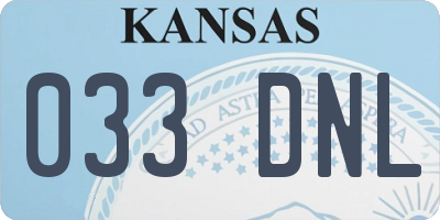 KS license plate 033DNL