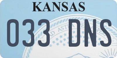 KS license plate 033DNS