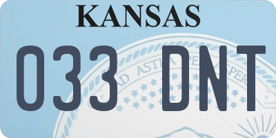 KS license plate 033DNT