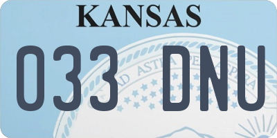 KS license plate 033DNU