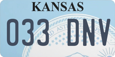 KS license plate 033DNV