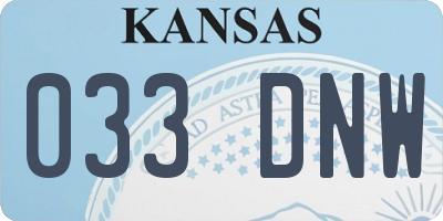KS license plate 033DNW