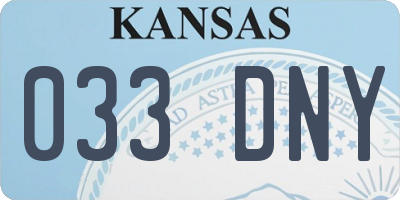 KS license plate 033DNY