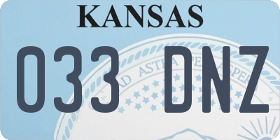 KS license plate 033DNZ