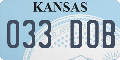 KS license plate 033DOB