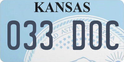 KS license plate 033DOC