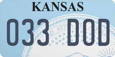 KS license plate 033DOD
