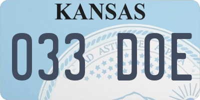 KS license plate 033DOE