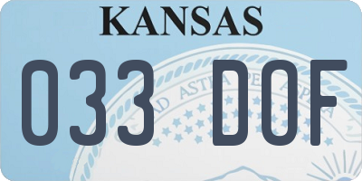 KS license plate 033DOF