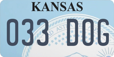 KS license plate 033DOG