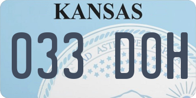 KS license plate 033DOH
