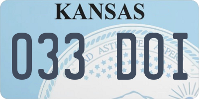 KS license plate 033DOI