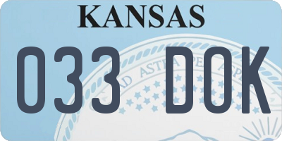 KS license plate 033DOK