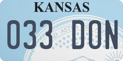 KS license plate 033DON