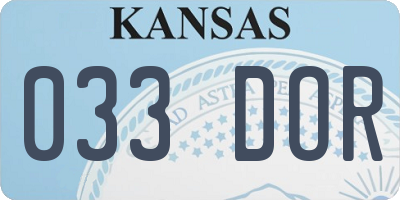 KS license plate 033DOR