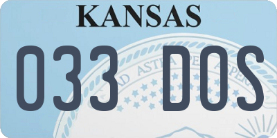 KS license plate 033DOS