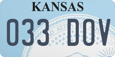 KS license plate 033DOV