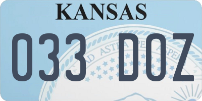 KS license plate 033DOZ