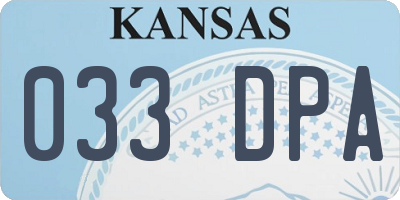 KS license plate 033DPA