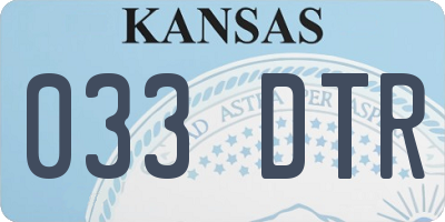 KS license plate 033DTR