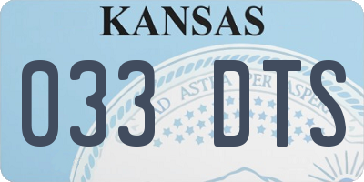 KS license plate 033DTS