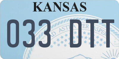 KS license plate 033DTT
