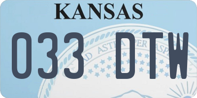 KS license plate 033DTW