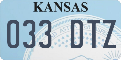 KS license plate 033DTZ