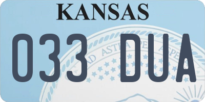 KS license plate 033DUA