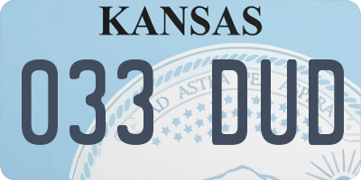 KS license plate 033DUD