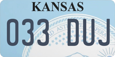 KS license plate 033DUJ