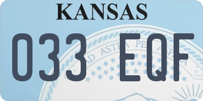 KS license plate 033EQF
