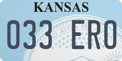KS license plate 033ERO