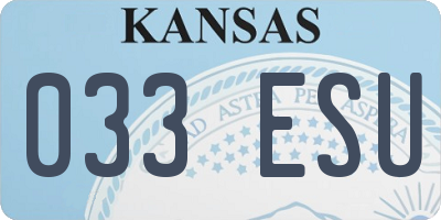 KS license plate 033ESU