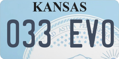 KS license plate 033EVO