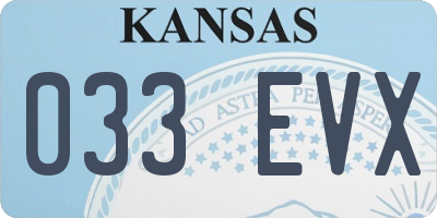 KS license plate 033EVX