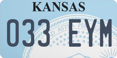 KS license plate 033EYM