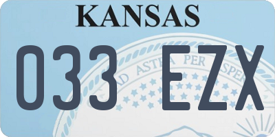 KS license plate 033EZX