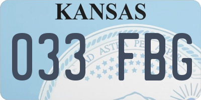KS license plate 033FBG
