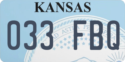 KS license plate 033FBQ