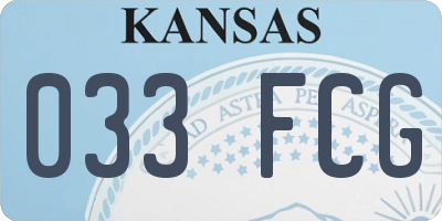 KS license plate 033FCG