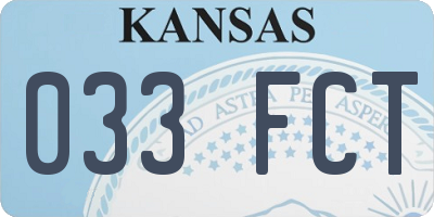KS license plate 033FCT