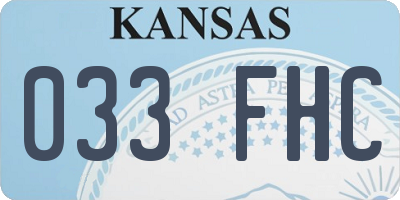 KS license plate 033FHC
