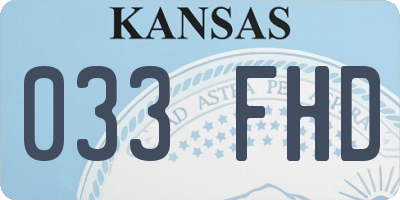 KS license plate 033FHD