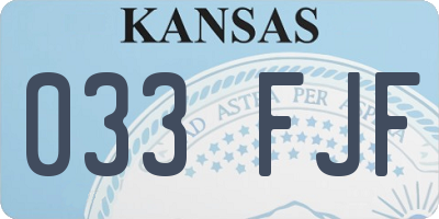 KS license plate 033FJF
