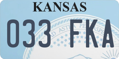 KS license plate 033FKA