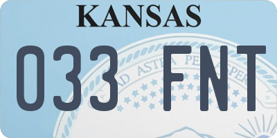 KS license plate 033FNT